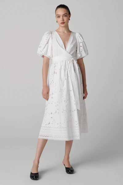 Delilah Eyelet Cotton Wrap Dress